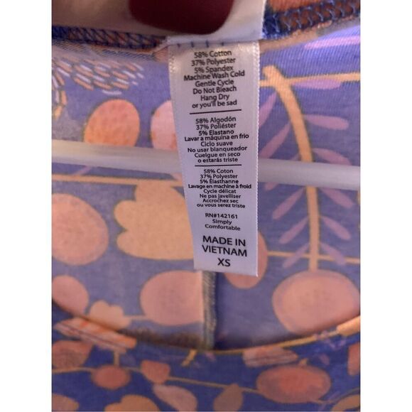 💕3/$30💕 LuLaRoe Blue and Orange Floral Perfect T - Picture 6 of 8